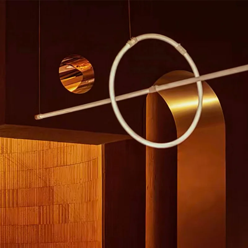 Tubo LED personalizado DIY, acrílico, rectangular, ovalado, forma Irregular, iluminación de 360 grados, candelabro RGB para iluminación de salón de centro comercial