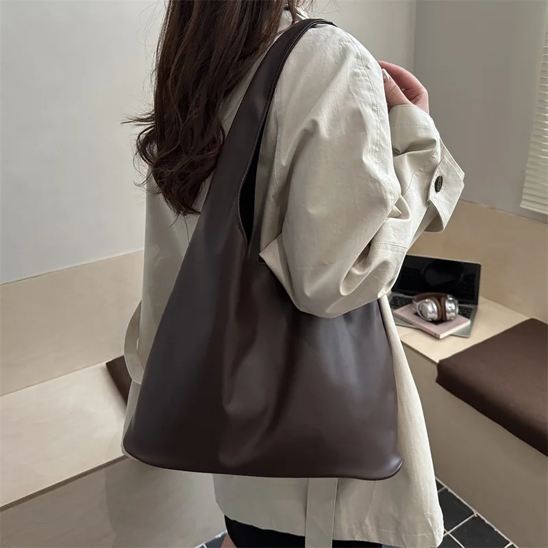 

Women's Large Capaci Tote Bag Single oulder Handbag Commuter Casual Simple Sle PU Leather Soft Handle Winter New Arrival