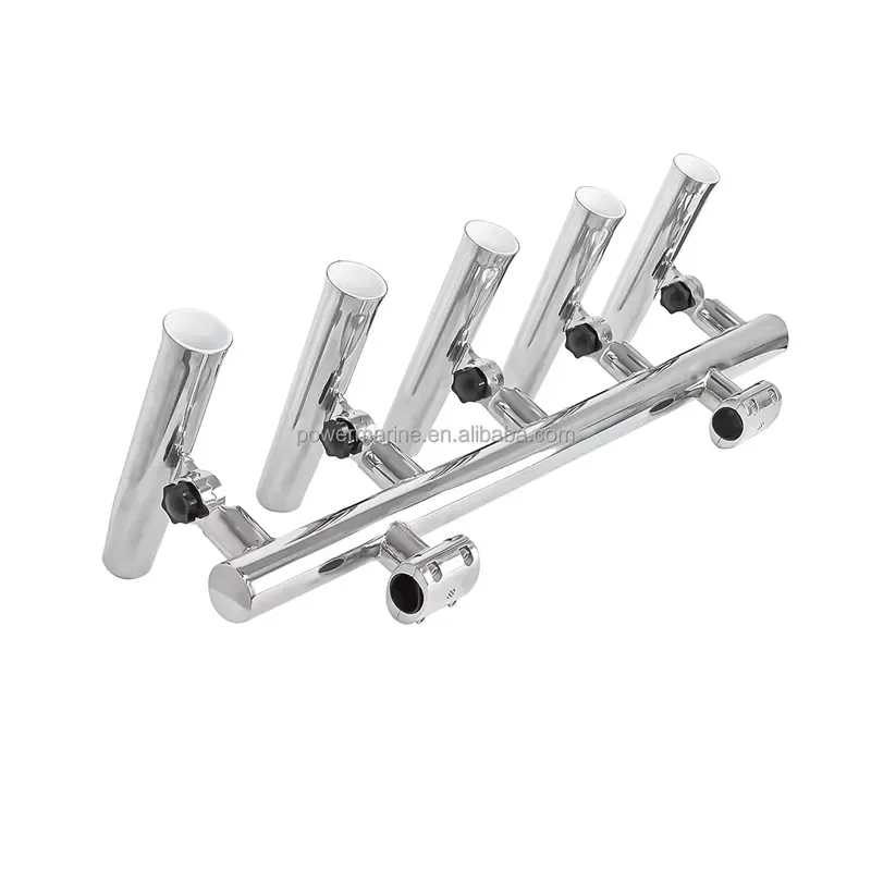 Marine Hardware Supplier Boat Accessories 316 Stainless Steel Adjustable Boat Fishing 5 Rod Holders