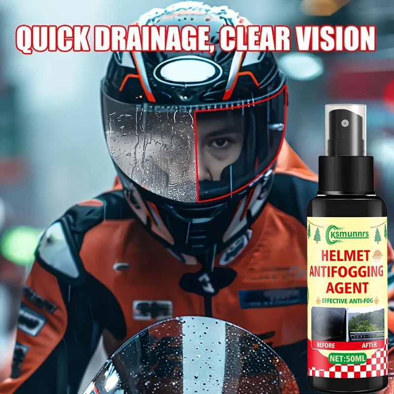 

Motorcycle helmet rain repellent, car anti-fog spray, durable nano-coating for enhanced vision, suitable for all helmets and car
