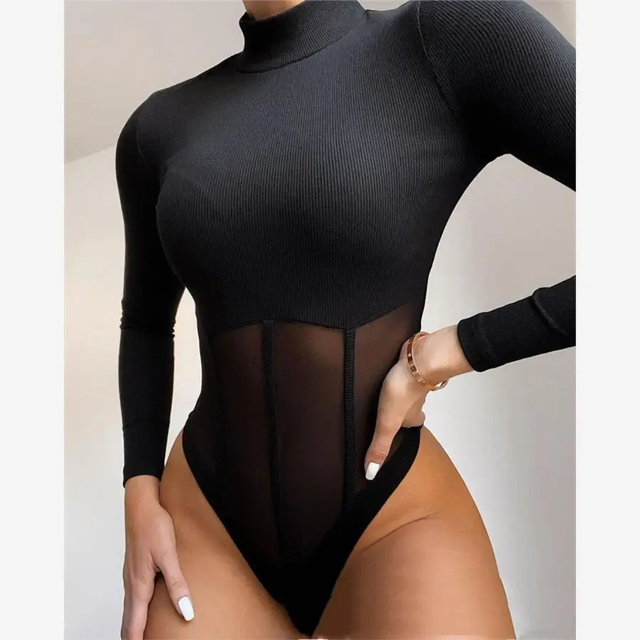 Body une pièce en fibre de soie pour femmes, Long, Sexy, taille basse, pantalon ort, vêtements pour dames, été 202