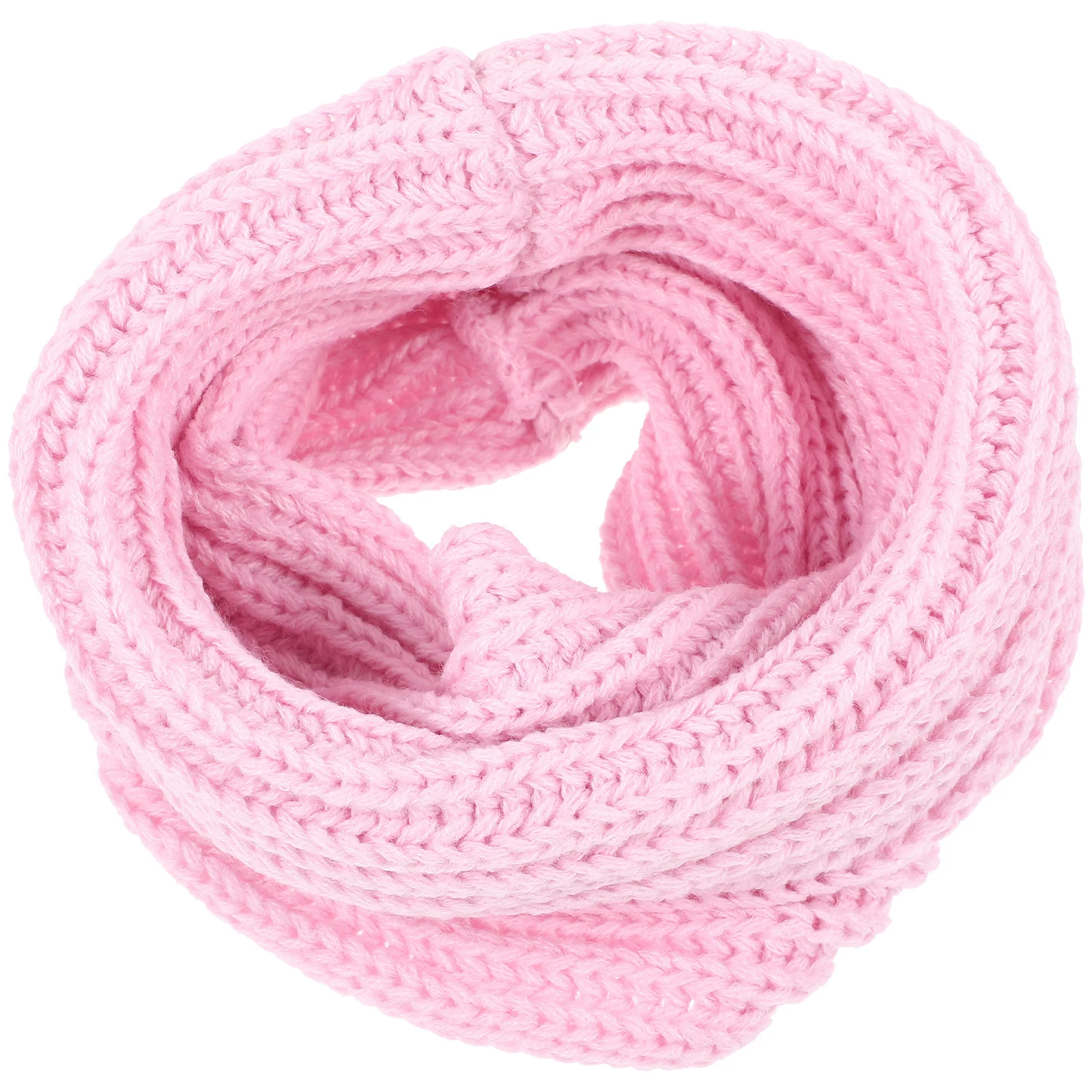 Bufanda rosa de mezcla de lana tejida de un círculo cálida para mujer, chal grueso, pañuelo para el cuello, accesorio para clima frío