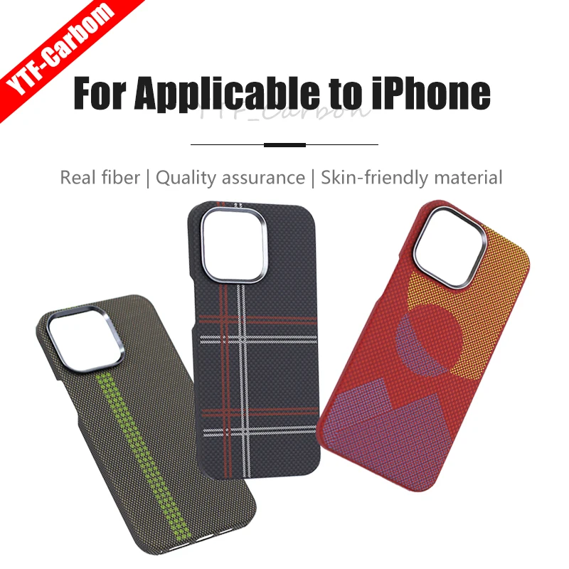 

YTF-Carbon Suitable for Apple 15Promax Kevlar mobile phone case magnetic carbon fiber iPhone15Pro protective case