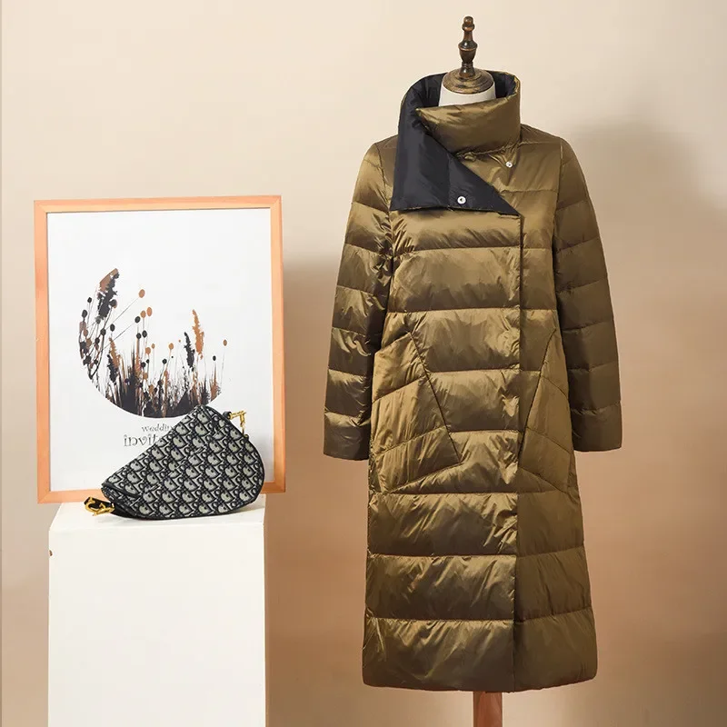 Tragen Sie Herbst Winter Frauen Overs ize Daunen mantel warme dicke weiße Jacke Damen lose lange Parkas Out wears