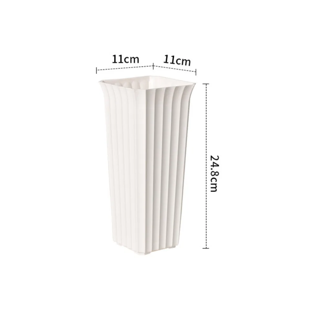 Modern Black White Flower Vase Plastic Nordic Style Plant Pot Vertical Stripes Design Decorative Vase Home Decor