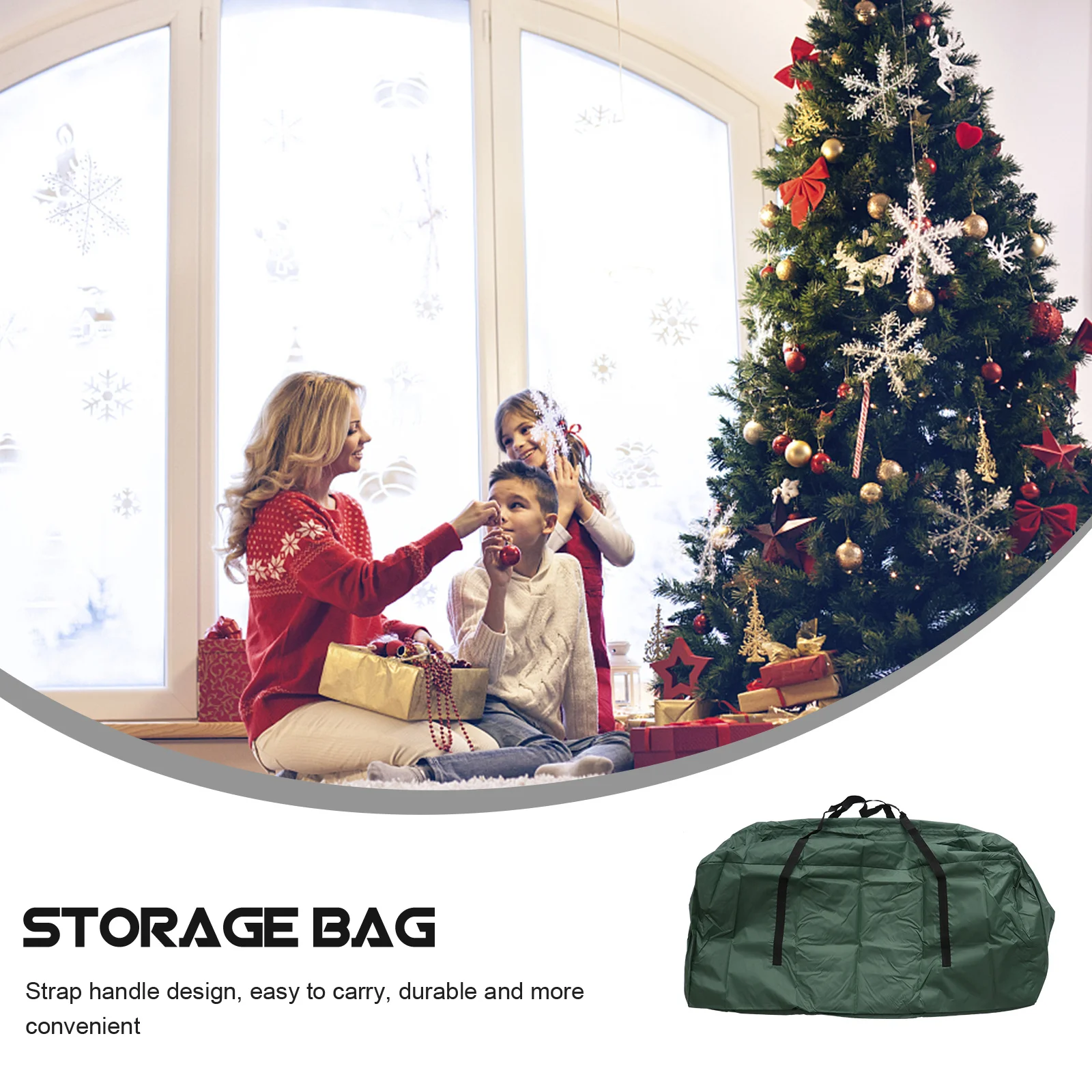 

Extra Large Storage Bag for Christmas Tree Gifts Heavy Duty Oxford Fabric Travel Carry Bag Smooth Surface Rustproof Zipper Dust