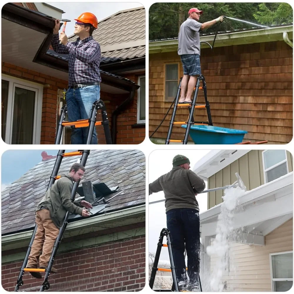 Wholesale Thickened Aluminum Telescopic Ladder Multifunction Retractable Folding Ladders Portable Extension Lifting Ladders