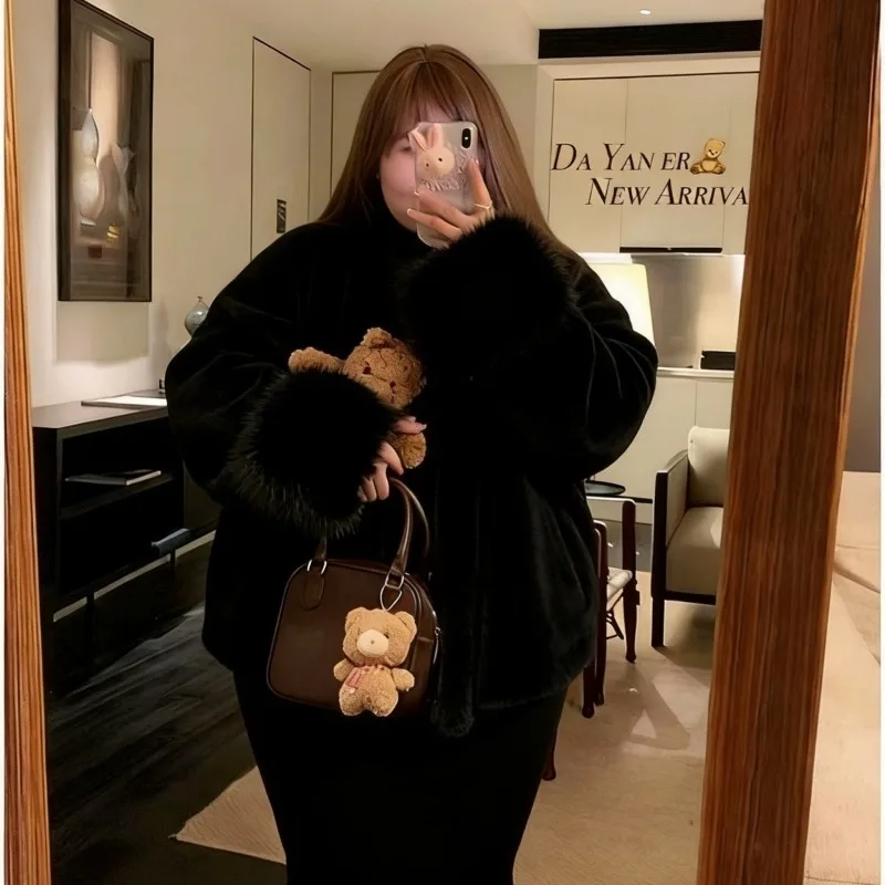Winter 2026 New Autumn and Winter Imitation Mink Loose Fur Celebrity Fashion Environmentally Friendly Coat Fluffy Jacket Fox