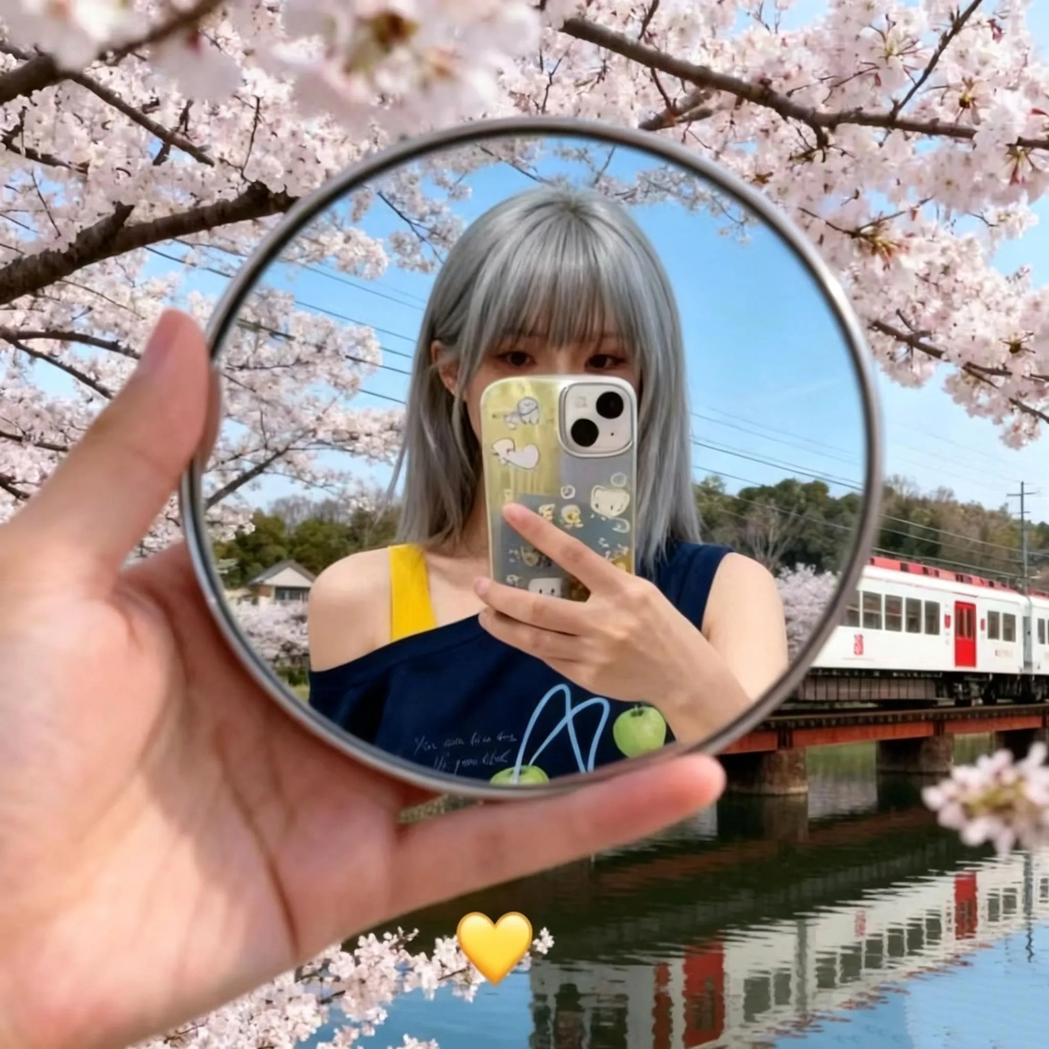 

Handheld Selfie Convex Mirror DIY Mini Round Mirror Portable Convex Wide-angle Spherical Mirror for IPhone Samsung Vlogging