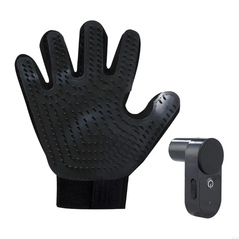 Animal Grooming Gloves Featuring Integrated Massage Nodes And Hair Retention Feature For Canines And Small Animals Simple KXRE