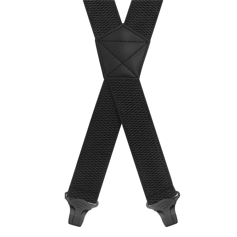 Heavy Duty Work Suspenders for Unisex Men 3.7cm Wide X-Back with 4 Plastic Gripper Clasps Adjustable Elastic Trouser Pants Brace