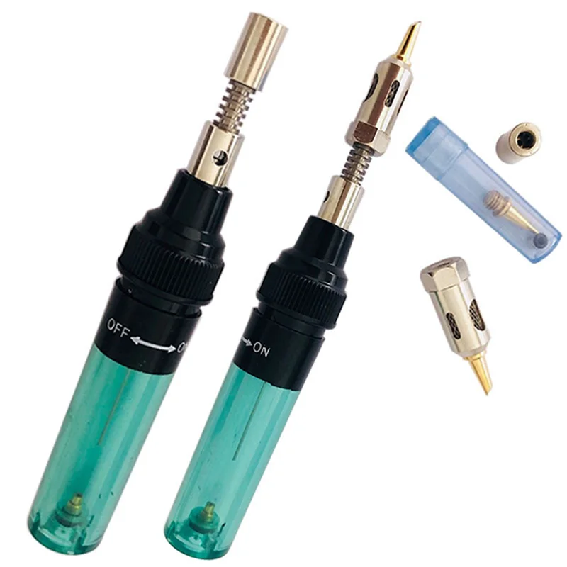 

AA89 1300℃ Celsius Butane 4 in 1 Gas Soldering Iron Cordless Butane Gas Welding Pen Welding Pen Burner Welding Kit A+B