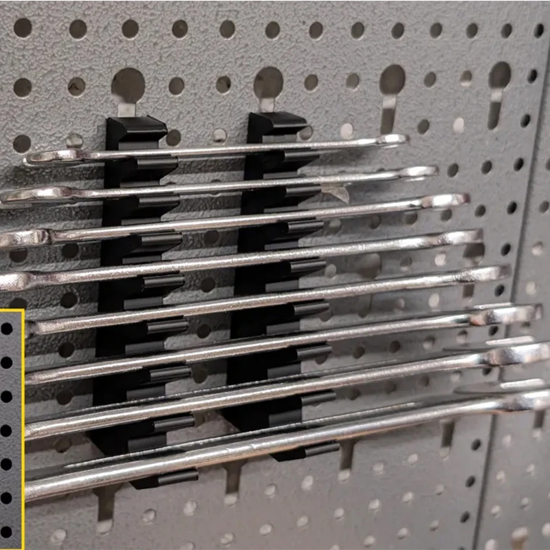 2pcs 10 Slot Spanner Storage Rack Pegboard Wrench Holder Pegboard Wrench Tool Organizer For IKEA SKADIS Garage Workshop