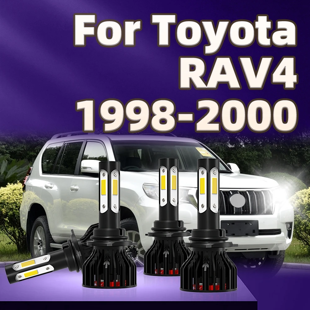 

4Pcs 130W 4 Side Chip LED 9005 9006 Auto Car Headlight Bulb 30000LM 6000K Light For Toyota RAV4 1998 1999 2000