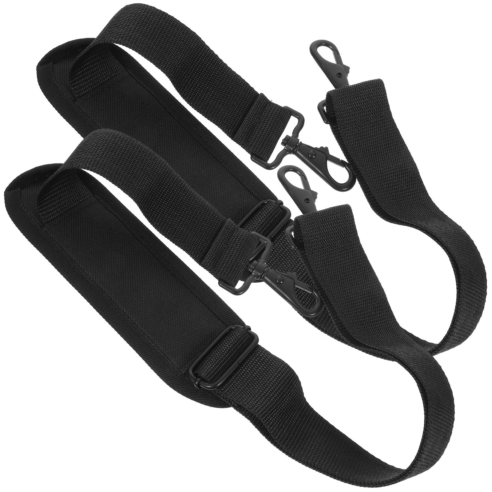 

2 pcs Instrument Bag Replacement Shoulder Straps Harness Belts Padded Wear-Resistant Sturdy Adjustable Black Guitar Bass Snare