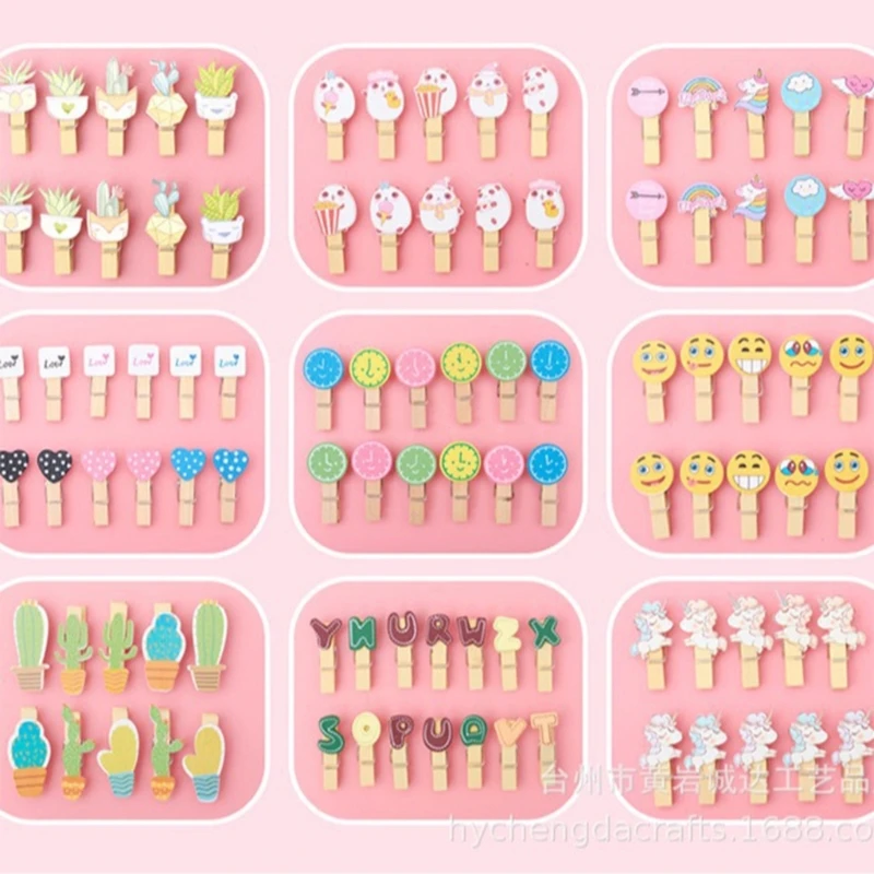 12pcs Bunnies Peg Photo Clip مع خيوط 1.5 يارد لزينة عيد الفصح