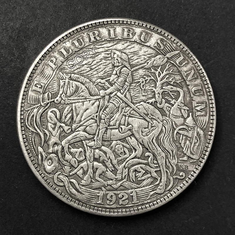 

US 1921 Death Knight Spear Horse Hobo Challenge Coin 1 Dollar Items Replica Old Money Original Collection Commemorative Medal