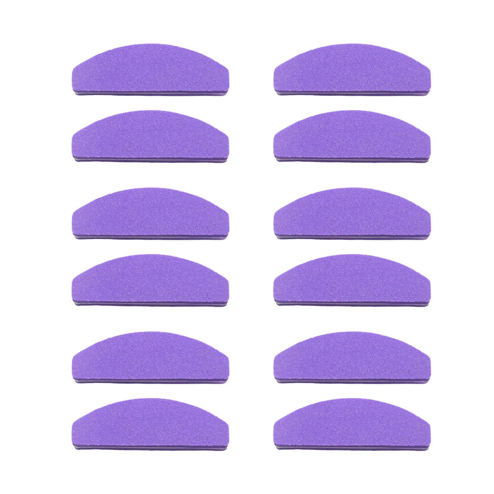 Lima de uñas de esponja corta de 20 piezas, tira de pulido precisa para lijado de superficies, eliminación de uñas, lima de uñas púrpura