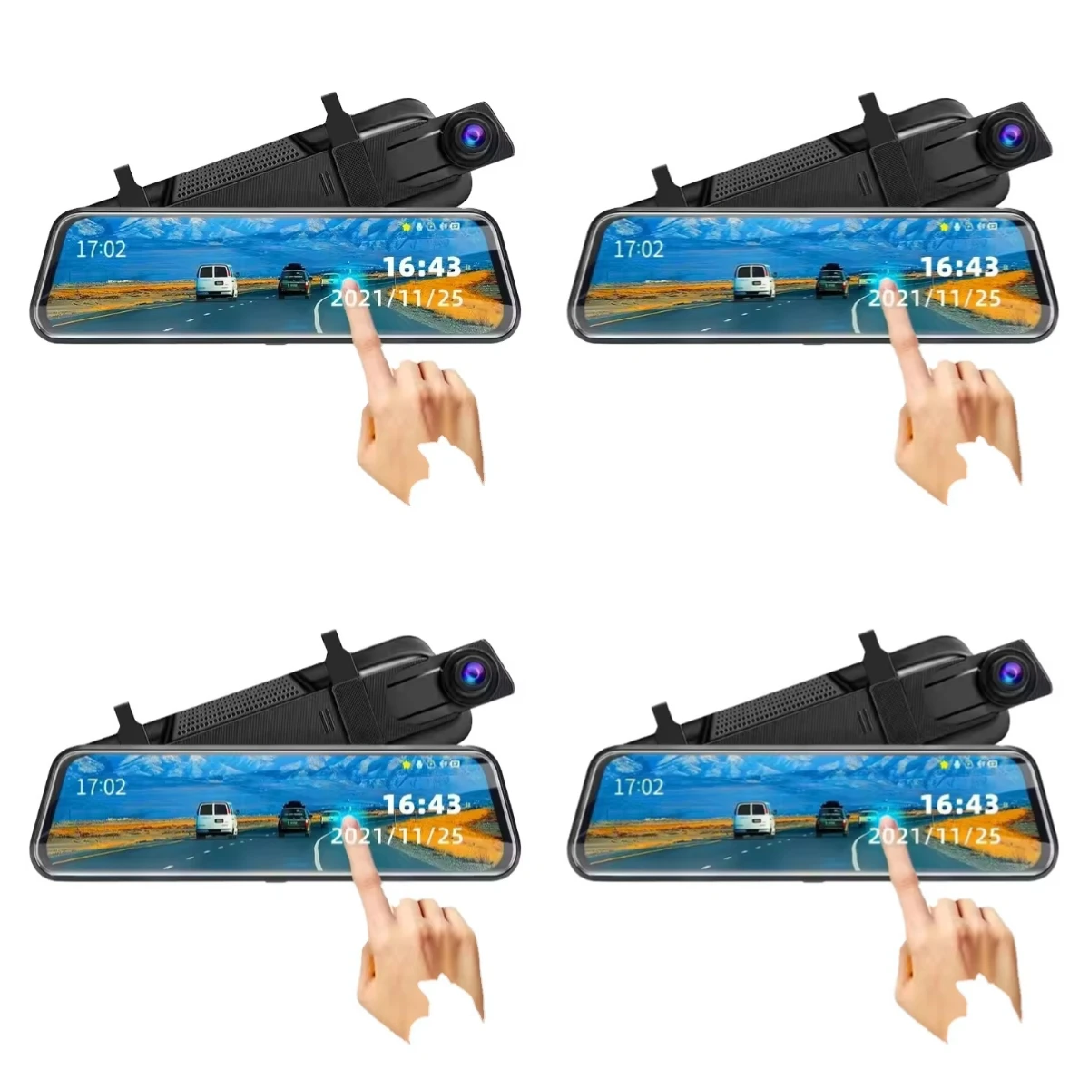 10 Inch IPS Touch Screen Car DVR Dash Cam Dual Lens Rear View Mirror HD Auto Dashcam Video Recorder for car