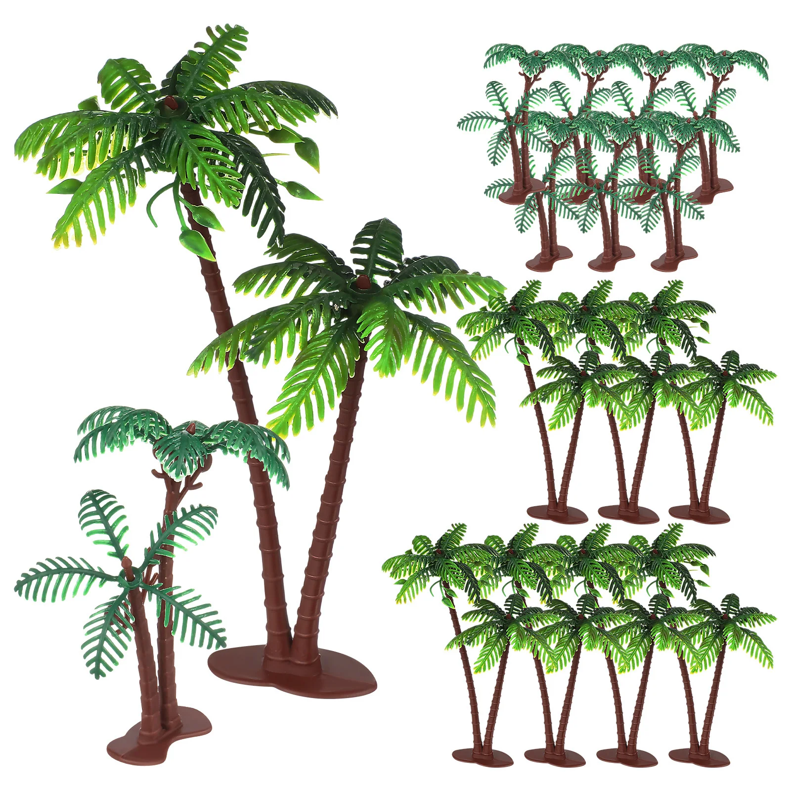 

16 Pcs Coconut Cake Decoration Tree Topper Plastic Beach Happy Birthday Cupcake Toppers Tropical Jungle Cake Decorations