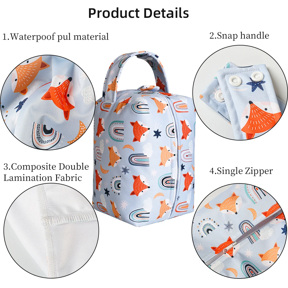 1pc Waterproof Reusable Wet Bag with Zipper and Handle  Beach Pool Gym Pouch Toiletries Daycare Large Capacity Diaper Bags