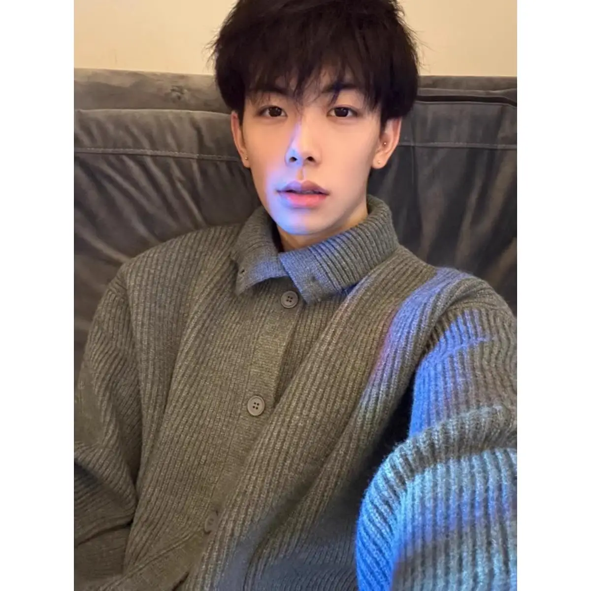 

Мужской вязаный кардиган Deep ey: осенне-зимний, в корейском стиле, для подростков, из полиэстера, повседневная одежда