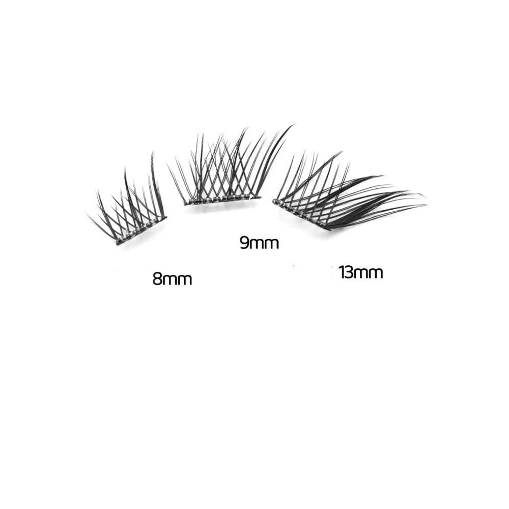 Selbstklebende individuelle falsche Wimpern, natürlich aussehende, abgewinkelte Wimpern, Cluster, unordentliche Kreuz-Wimpernverlängerung, Make-up-Tools