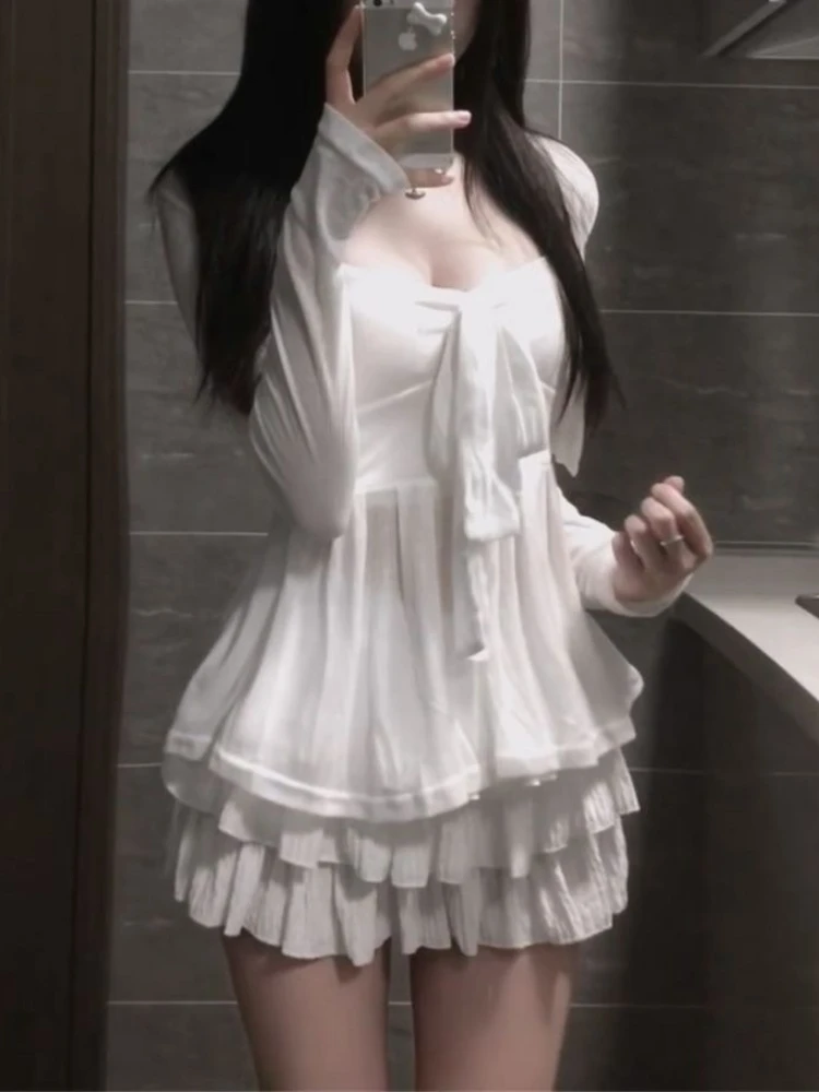 أزياء أنيقة ضئيلة الصلبة 3 قطع مجموعة المرأة الحلو عارضة الصيف طويلة الأكمام دعوى جديدة تصميم حبال سترة تنورة قصيرة الزي