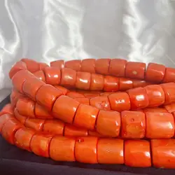 18-20mm Large Orange Column Natural Sea Bamboo Coral Spacer Jewelry Findings DIY Loose Spacer Beads 15