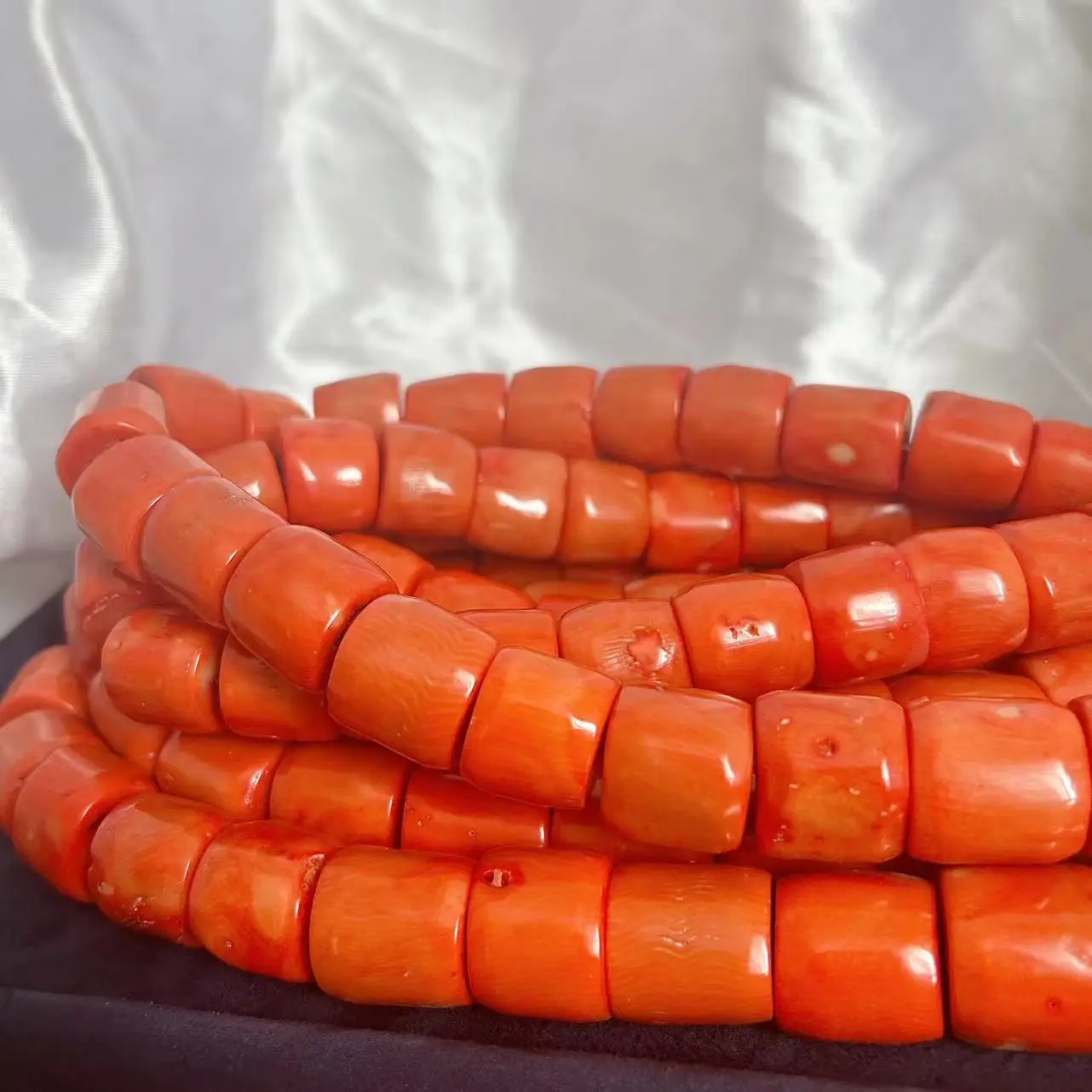 18-20mm Large Orange Column Natural Sea Bamboo Coral Spacer Jewelry Findings DIY Loose Spacer Beads 15