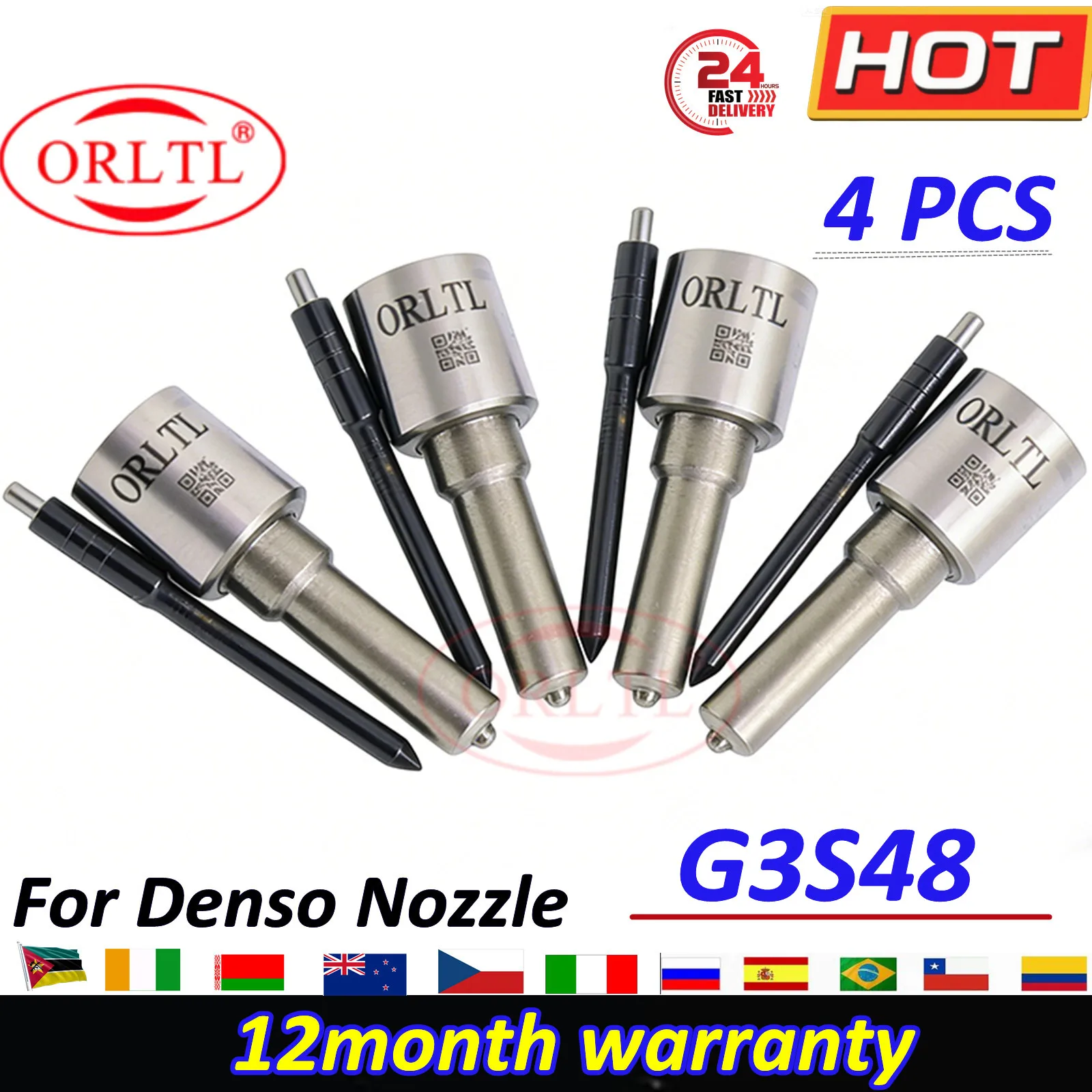 

4 шт. форсунки Common Rail G3S48 293400-0480 для 295050-1760, 295050-1800, 295050-1810 для двигателя ISUZU 6UZ1