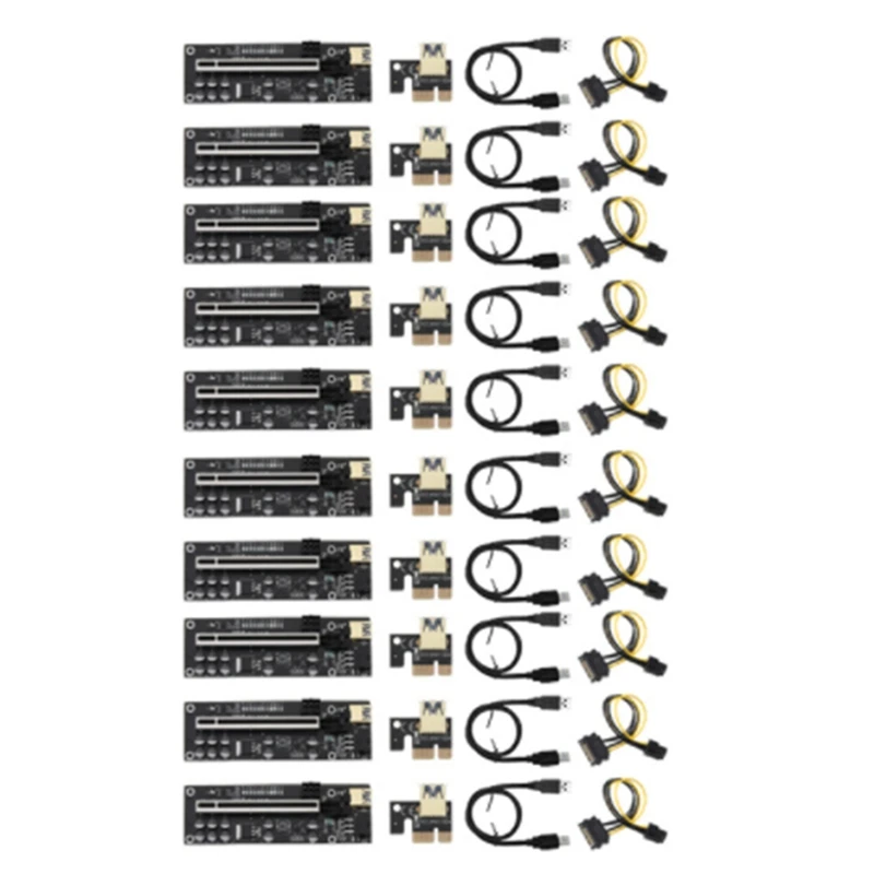 cable-adaptateur-pcie-riser-011-v011-pro-pci-e-pci-e-express-carte-gpu-1x-a-x16-6-broches-pour-rougela-carte-10-pieces