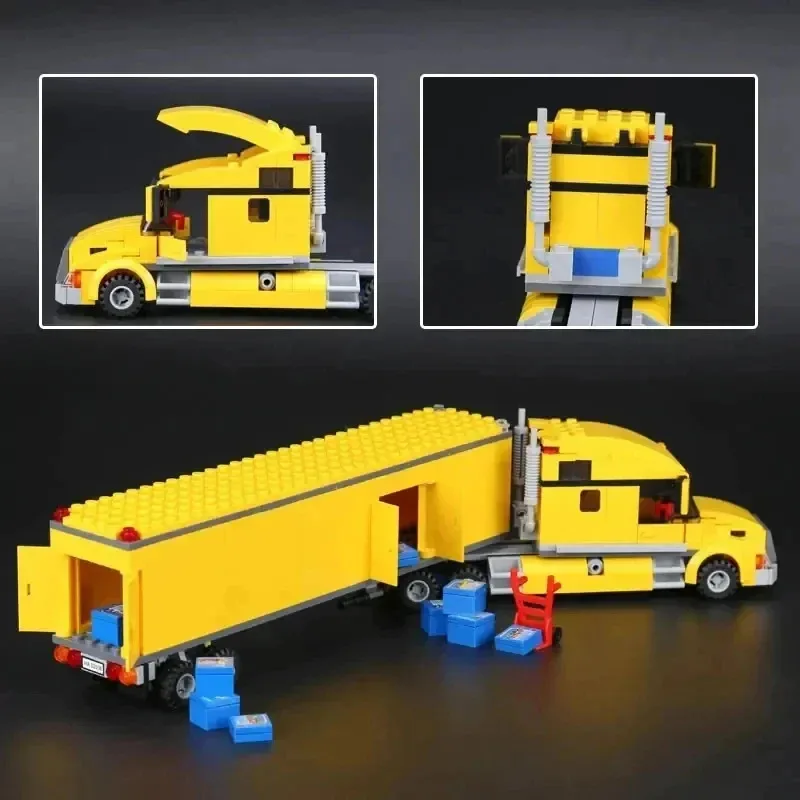 City Series Transporter Yellow Big Truck Vehicle Model Building Blocks Bricks Children's puzzle Technical Toys For Kids Gifts