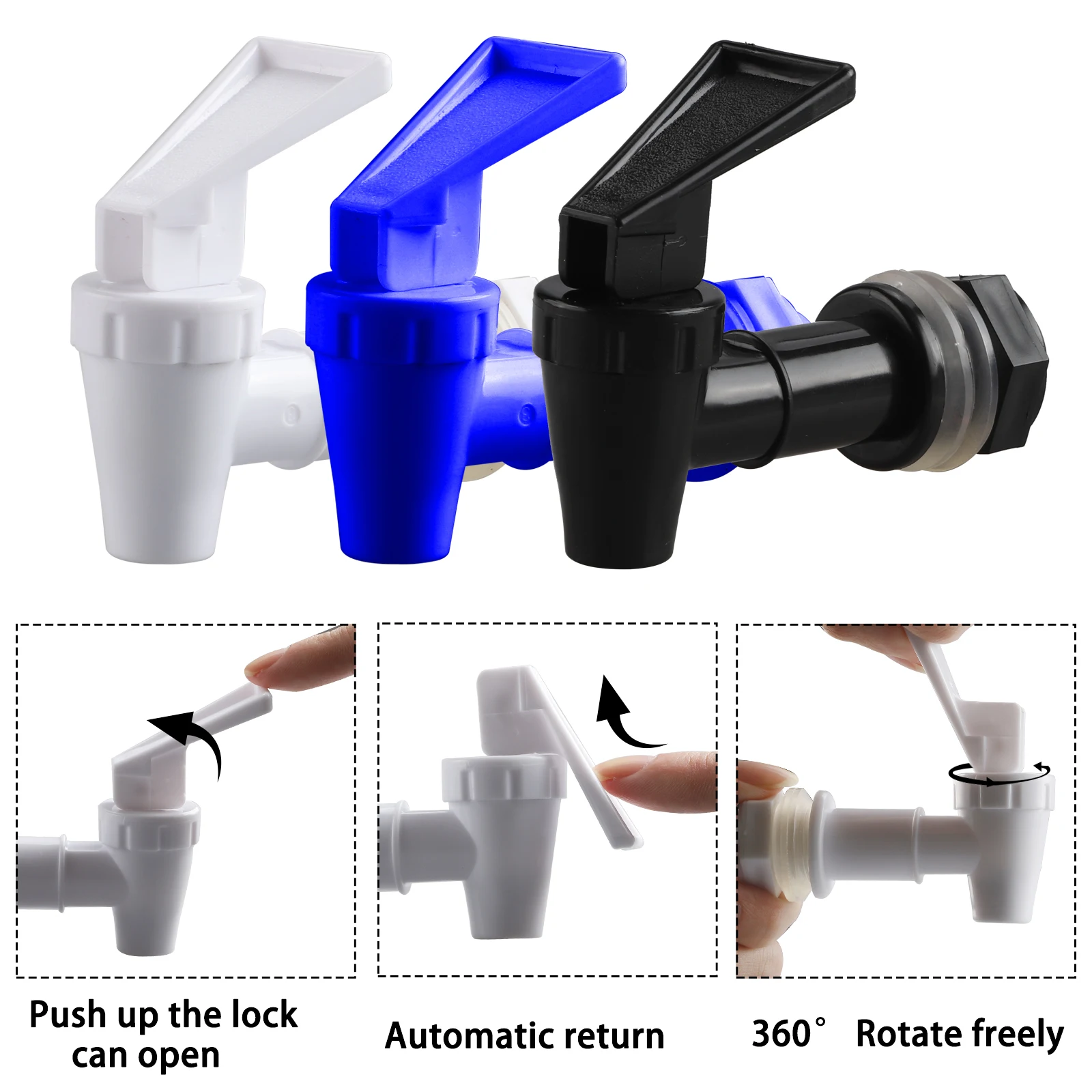 Replacement Cooler Faucet water jug dispenser BPA-Free Plastic Spigot Water Crock Tap by MUGLIO（4Sets）