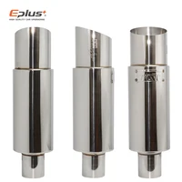 Tubo de escape de coche de acero inoxidable, silenciador de tambor recto, tubo de escape Universal de alta calidad O.D 51 57 63mm, salida 89mm de longitud 370mm