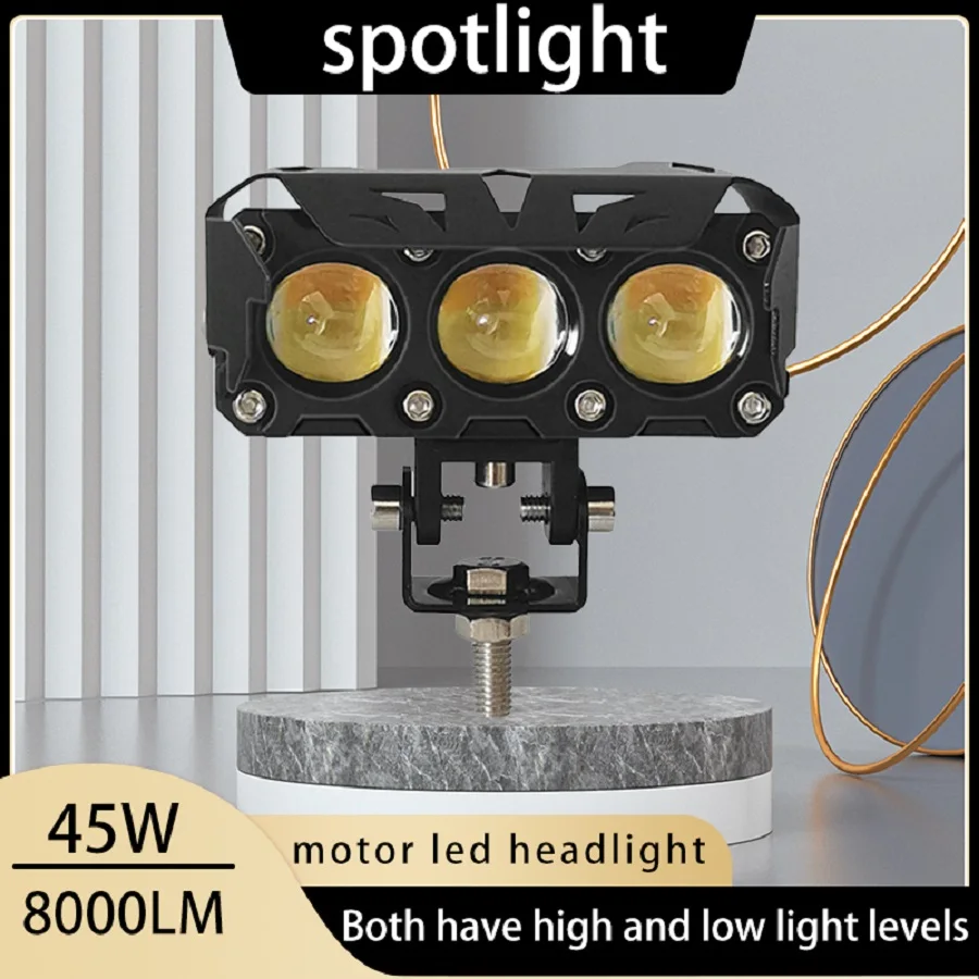 1PC Motorcycle Led Bulb, three Lens Lights, Dual Lens Bulb, High And Low Integrated Ultra Bright Electric Light