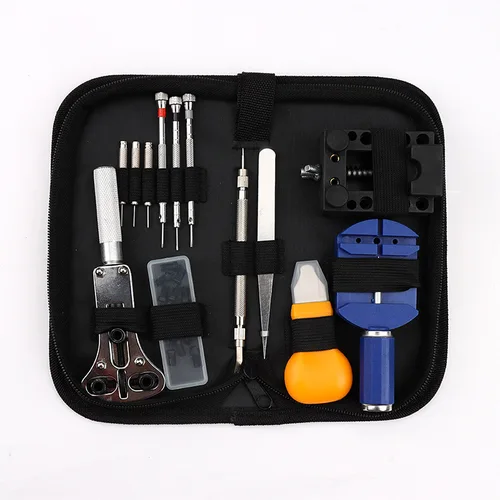 Imagen 2 del producto Herramientas de reparación de relojes, mantenimiento, ajuste de correas de reloj, reemplazo de baterías, 147 piezas, desmontaje e instalación