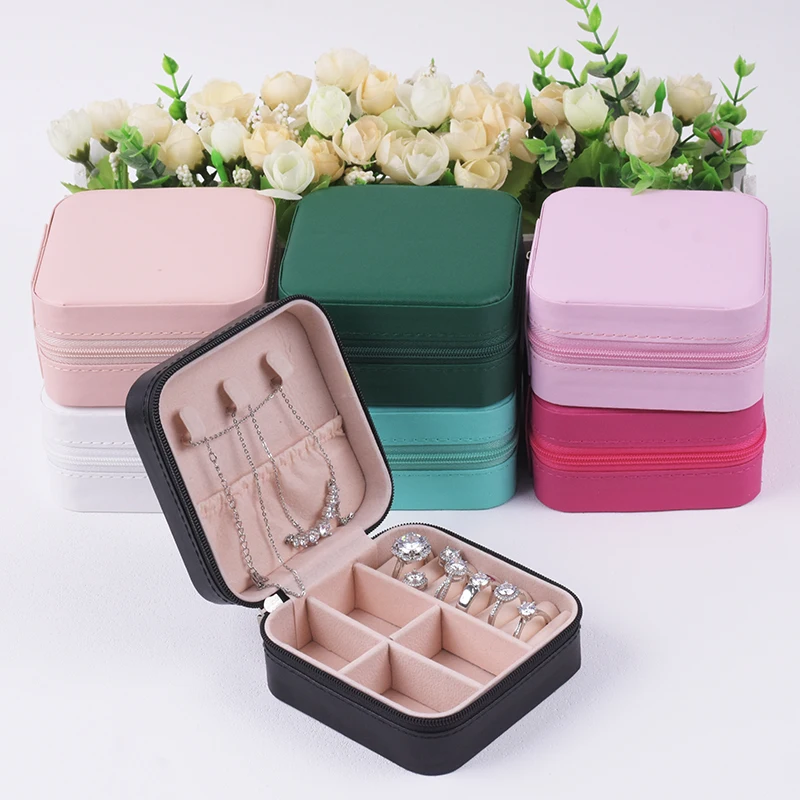 여성용 미니 쥬얼리 보관함, 휴대용 홈 여행 귀걸이, 목걸이 보관 케이스, 반지 정리함, PU 가죽 디스플레이 케이스