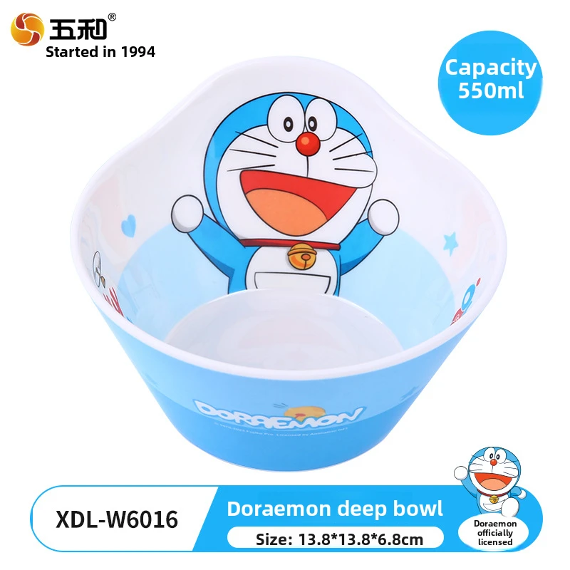 Doraemon Kids Tableware Set, 3-Piece Melamine Plates Bowls & Cup, BPA-Free, Unbreakable Feeding Set for Toddlers, Baby Gift