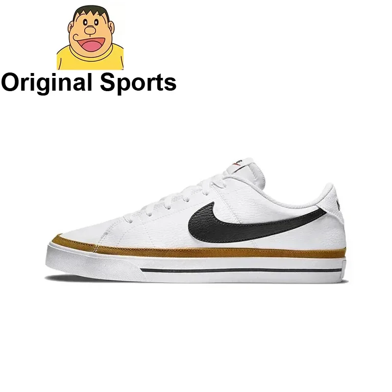 Nike Court Legacy Men's Skateboarding Shoes Non Slip Low Top White Black Sneakers DH3162-100