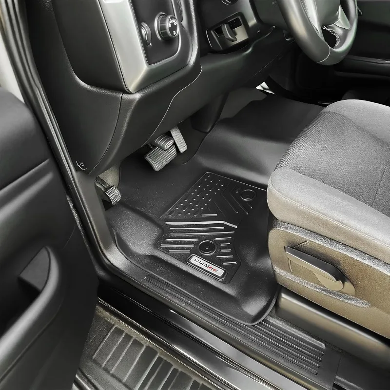 سجادات أرضية متوافقة مع 2019-2025 شيفروليه سيلفرادو 1500/جي إم سي سييرا 1500 & 2020-2025 تشيفي سيلفرادو/جي إم سييرا 2500HD