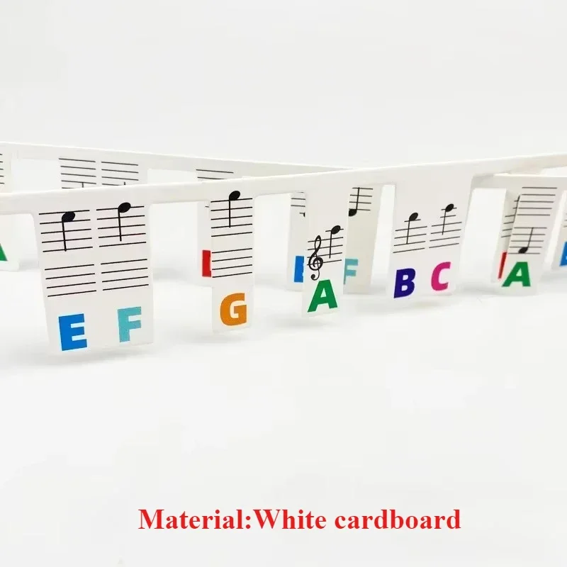 88 Keys White Cardboard Piano Keyboard Stickers Removable Keyboard Note Labels Beginner Piano Note Study Guide Piano Accessories