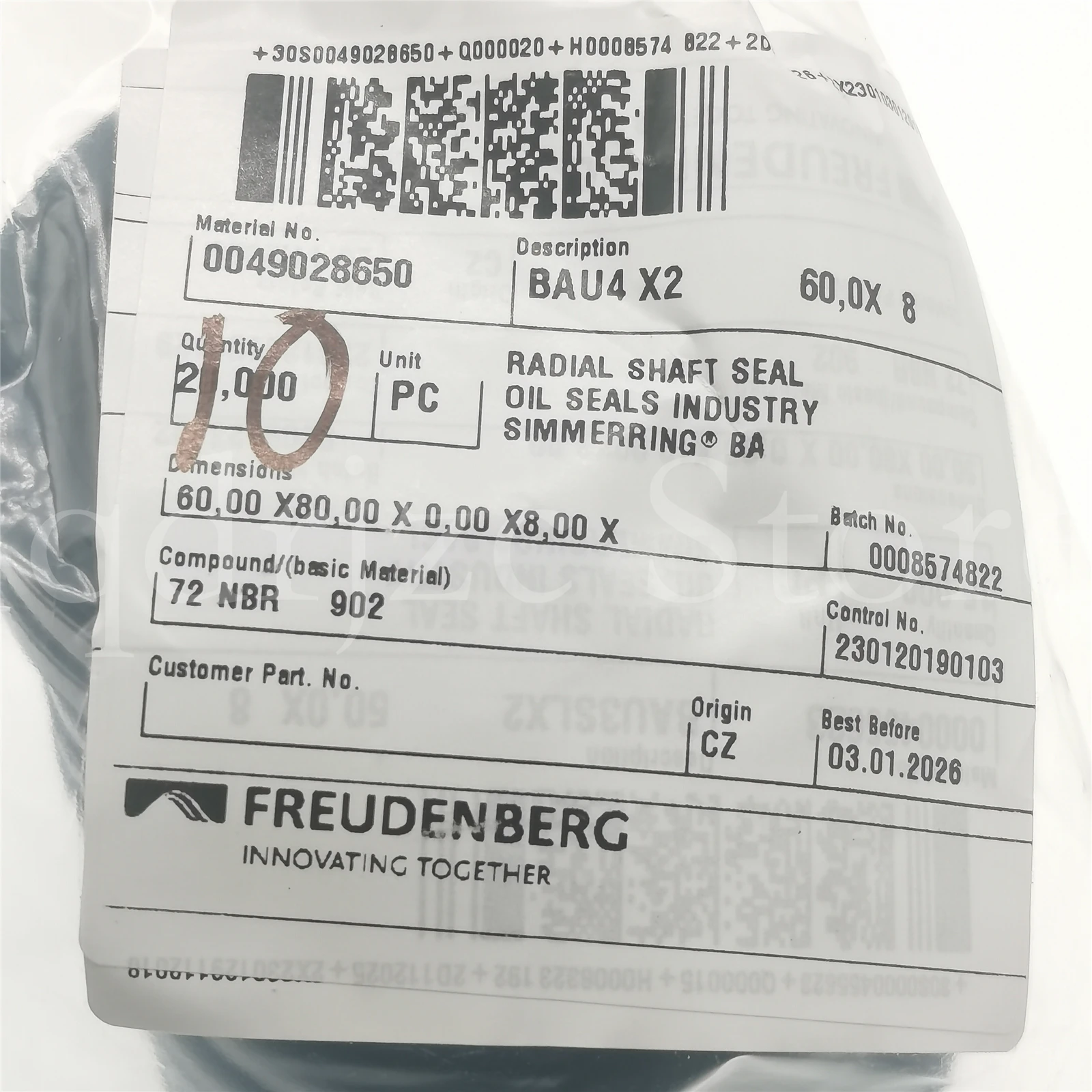 

oil seal BAU4X2-60-80-8 60mm X 80mm X 8mm