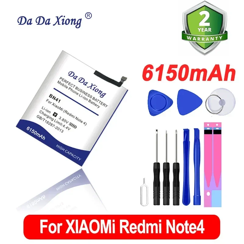 DaDaXiong High Capacity 6150mAh BN41 For Xiaomi Hongmi Redmi Note 4 Cell Phone Battery