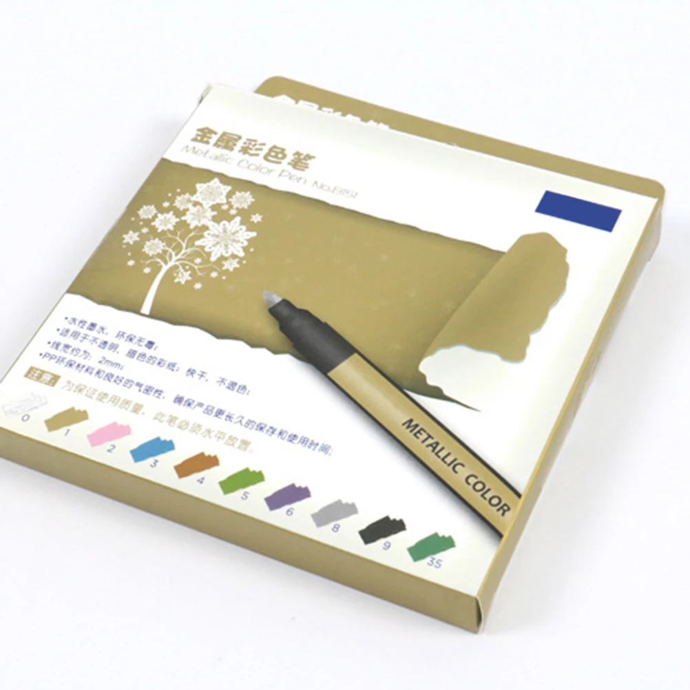 

10 шт. блестящие металлические маркеры для раскрашивания книг, скрапбукинга, карточек, поздравительных украшений, ремесленных украшений