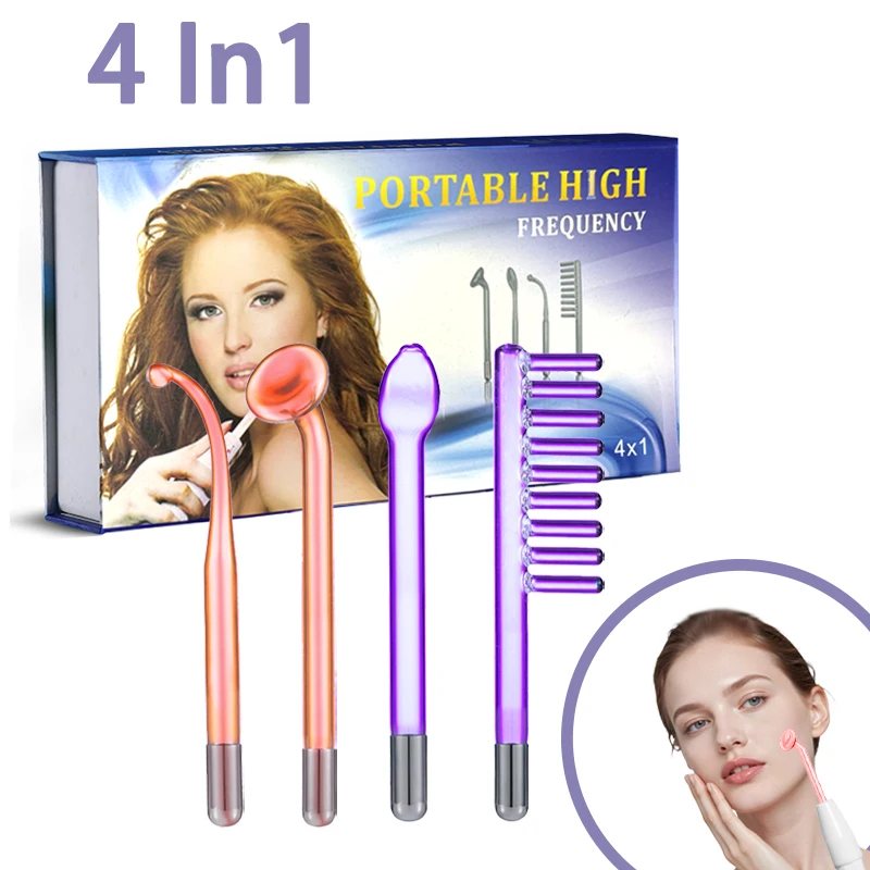 Urządzenie do elektroterapii wysokiej częstotliwości 7X1, elektroda neonowa, szklana tuba, reduktor zmarszczek, pielęgnacja twarzy (bez uchwytu)