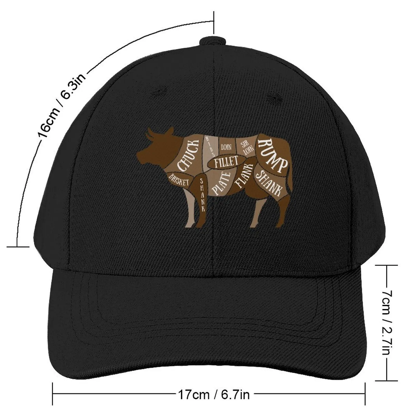 Butcher Meat Cuts Diagram, Butcher, Chef, Sous Chef, Line Cook, Kitchen, Cook Baseball Cap cute Brand Man cap Men Caps Women's