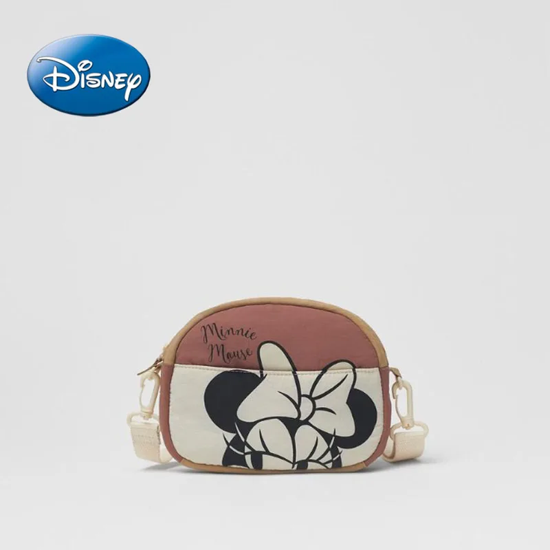 Disney\'s New Thin Down Material Cartoon Cute Mobile Phone Shoulder Bag Female Minnie Headdress Personalized Small Crossbody Bag