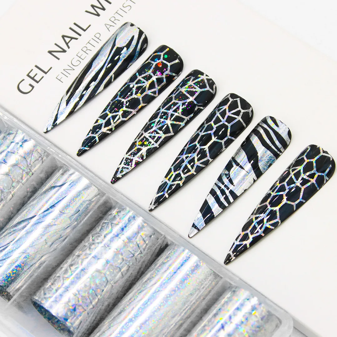 

1Box Starlight Colorful Laser Texture Nail Art Sticker Decorations Diy Marble Superior Sliders Adhesive Nail Sticker 2024New