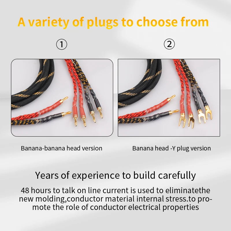 High-End YYAUDlO HlFl Speaker Cables 2 Banana Plug to 4 Banana Jack  Banana Plug Connection  Ideal for Home Theaters